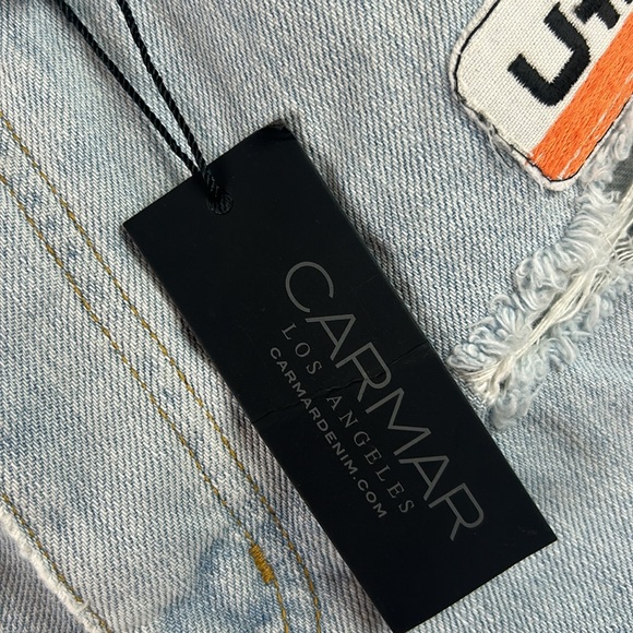 New nwt Carmar vintage patch cutoff Jean shorts - Picture 2 of 9